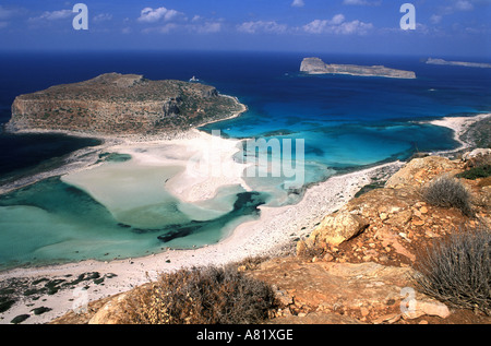 Griechenland, Insel Kreta, auf der nordwestlichen Halbinsel Gramvousa Tigani Kap und Balos beach Stockfoto