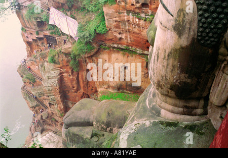 Große Buddha - Leshan, Sichuan, CHINA Stockfoto