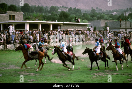 Pakistan Azad Kaschmir Gilgit Sport Polo-Spiel im Gange Stockfoto