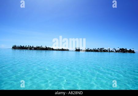 Frankreich, Französisch-Polynesien Tahaa Lagune, Motu Tu Insel Koffer, Koffer-Insel-Luxus-hotel Stockfoto