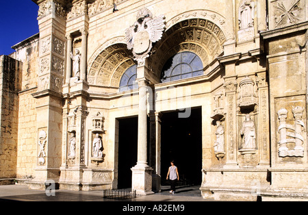 Dominikanische Republik, die alte koloniale Stadt von Santo Domingo, die Kathedrale Santa Maria la Menor Stockfoto