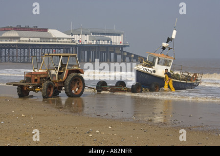 Cromer Krabbe Boote Norfolk UK März Stockfoto