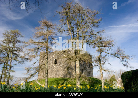 Lydford Schloss und ehemaliges Gefängnis Haus in Lydford Dorf Devon UK Stockfoto