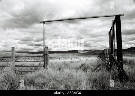 Eine Ranch Zaun in Oregon Stockfoto