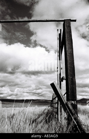 Eine Ranch Zaun in Oregon Stockfoto