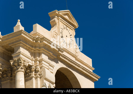 Detail aus der Fassade der Kathedrale von Syrakus Ortygia Siracusa Sizilien Italien Stockfoto