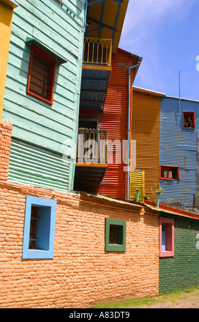 La Boca, ist beliebt, vital und bunten Kunst Gegend von Buenos Aires, das Top-Reiseziel und Heimat des berühmten Tangos Stockfoto