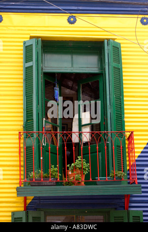 La Boca, ist beliebt, vital und bunten Kunst Gegend von Buenos Aires, das Top-Reiseziel und Heimat des berühmten Tangos Stockfoto