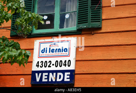 La Boca, ist beliebt, vital und bunten Kunst Gegend von Buenos Aires, das Top-Reiseziel und Heimat des berühmten Tangos Stockfoto