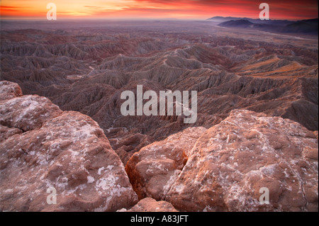 Sunrise der Badlands von Schrift s Punkt Anza Borrego Desert State Park California Stockfoto