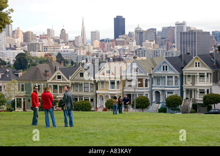 Viktorianische wohnen nahe Alamo Park in San Francisco Kalifornien Stockfoto