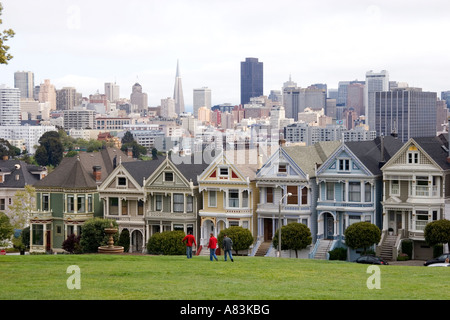 Viktorianische wohnen nahe Alamo Park in San Francisco Kalifornien Stockfoto