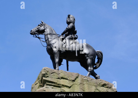 Statue eines Reiters, Princes Street Gardens Edinburgh Schottland Stockfoto