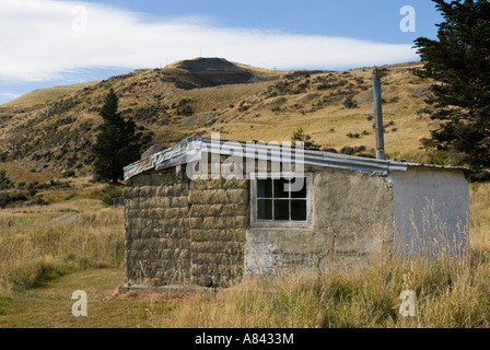 Altgold Bergleute Hütte am goldenen Punkt Akku historischen reservieren Central Otago Neuseeland Stockfoto