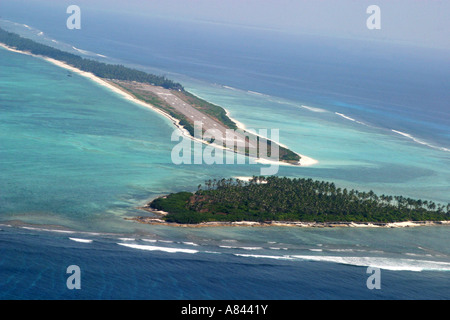 Der Flughafen für den LakdashweepIslands liegt auf Agatti Island und nimmt den größten Teil der Inselfläche Stockfoto