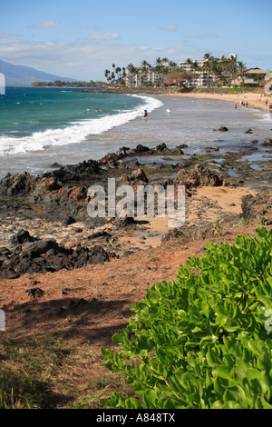 Kamaole Beach Park II und Felsen am South Kihei Road Kihei, Maui, Hawaii, usa Stockfoto