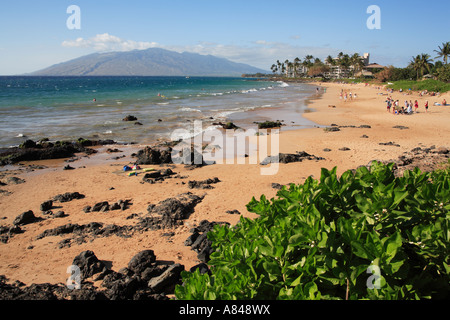 Kamaole Beach Park II und Felsen am South Kihei Road Kihei, Maui, Hawaii, usa Stockfoto