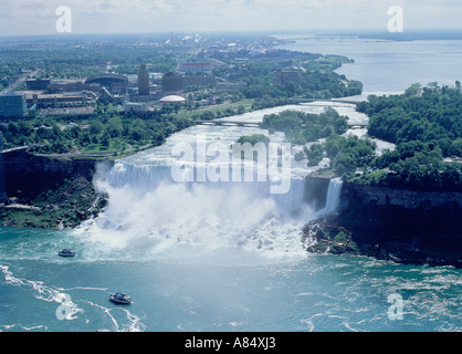 Die Vereinigten Staaten von Amerika. New York State. Niagara Falls. American Falls. Luftaufnahme. Stockfoto