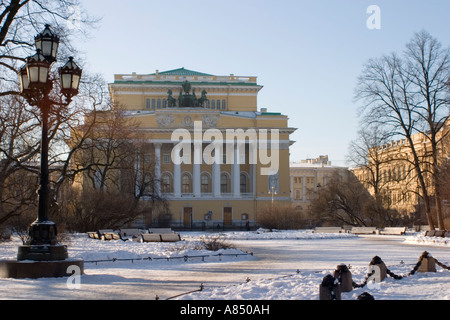 Alexandrinsky Theater in Sankt Petersburg, Russland. Stockfoto