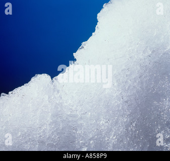 Nahaufnahme von Eiskristallen. Stockfoto