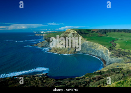 Chapmans Pool gesehen aus Süd West Küstenweg von Emmetts Hill Dorset England Great Britain UK Stockfoto