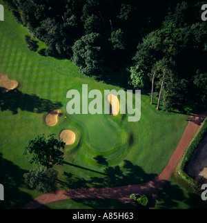 Overhead Luftaufnahme des Golf Bunker im Sommer Stockfoto