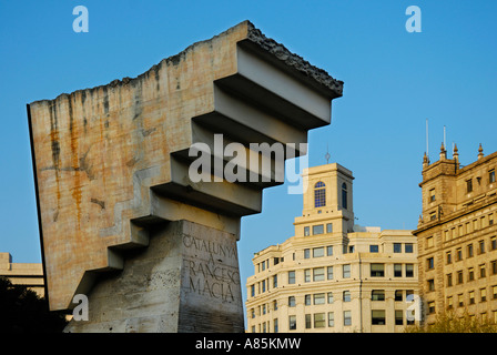 KATALANISCHER POLITIKER FRANCESC MACIA BARCELONA KATALONIEN SPANIEN BARCELONA KATALONIEN SQUARE DENKMAL Stockfoto