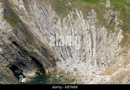 Geologische Gesteinsschichten am Stair Hole westlich von Lulworth Cove Dorset England UK Stockfoto