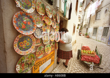 Einkaufen in Sintra Portugal Stockfoto