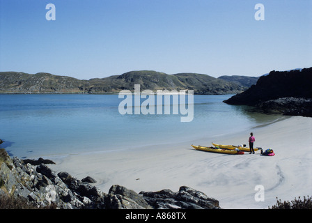 Silber Sandstrand an Morar in der Nähe von Arisaig Schottland Stockfoto