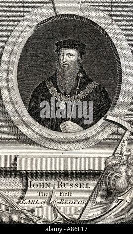 John Russell, 1. Earl of Bedford, 1485-1555. Gründer des Hauses von Russell. Stockfoto