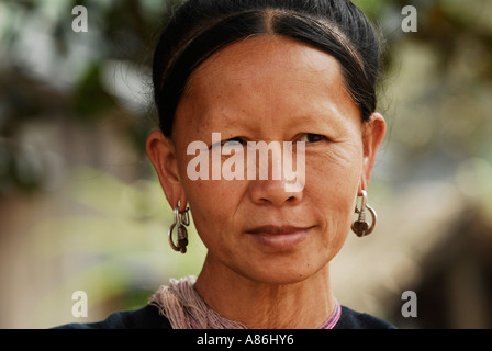 Porträt Lanten Frau Luang Nam Tha Provinz Nord-Laos Stockfoto