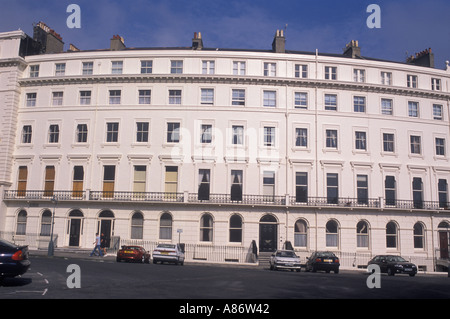 Hove in der Nähe von Brighton, Palmeira Square, berühmt für seine Regency-Architektur aus dem 19. Jahrhundert, Sussex UK HOMER SYKES Stockfoto