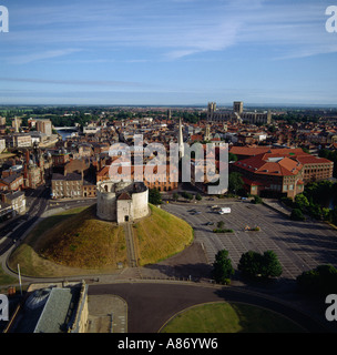 Clifford s Tower York UK Luftbild Stockfoto