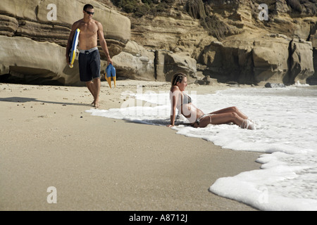 Ansicht des Paares im Urlaub. Stockfoto