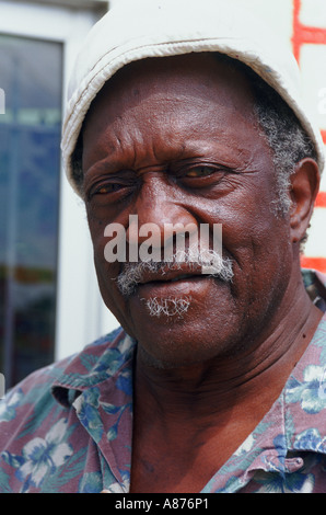 Nahaufnahme von einem älteren afrikanischen amerikanischen Mann in Dallas TX Stockfoto