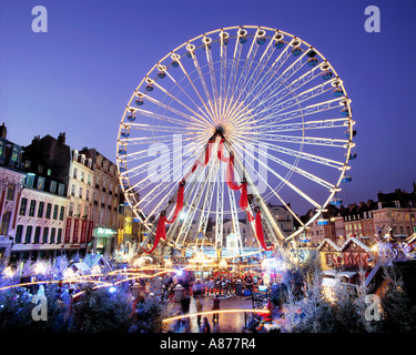 FRANKREICH LILLE WEIHNACHTEN MARKT BIG WHEEL Stockfoto