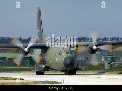 Transall c-160 des Rollens bei RAF Lossiemouth Moray Schottland UK Stockfoto