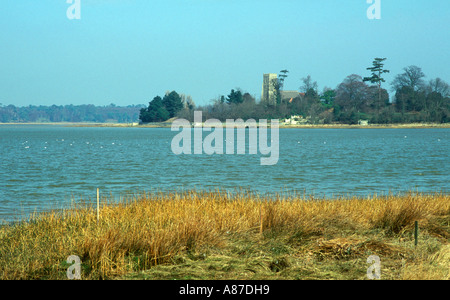 Blick über den Fluss Alde Blickrichtung Iken Suffolk England Stockfoto