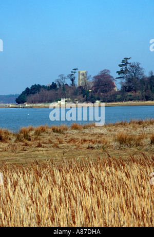 Blick über den Fluss Alde Blickrichtung Iken Suffolk England Stockfoto