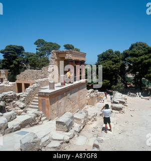 Minoischen Palast von Knossos, Heraklion, Kreta, Griechenland Stockfoto