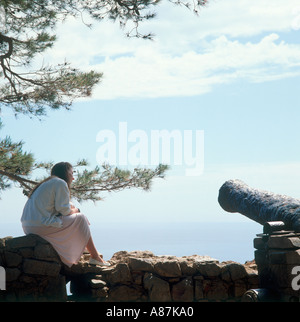 Blick von der Burg, Tossa de Mar, Costa Brava, Katalonien, Spanien Stockfoto