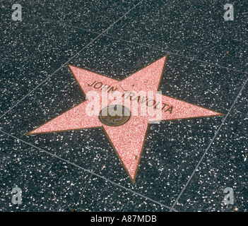 John Travolta Stern auf dem Hollywood Walk of Fame, Los Angeles, Kalifornien, USA Stockfoto