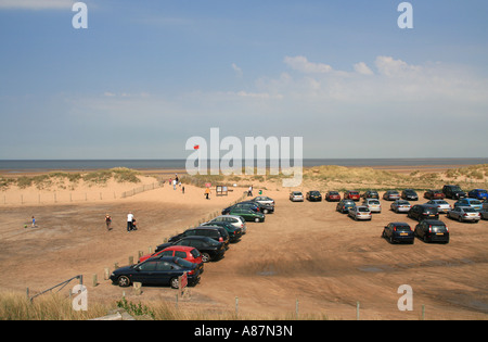 Parken am Strand von Talacre, Punkt von Ayr, Wales Stockfoto