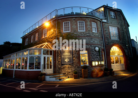 TV Fernsehen Starkoch Rick Stein s Fischrestaurant in Padstow, Cornwall Stockfoto