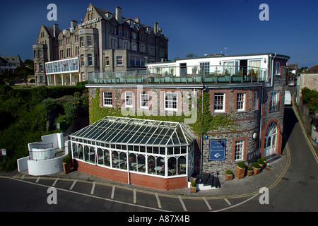 TV Fernsehen Starkoch Rick Stein s Fischrestaurant in Padstow, Cornwall Stockfoto