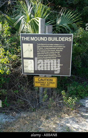 Turtle Mound Abschnitt der Hügelbauer Florida Indian Stockfoto