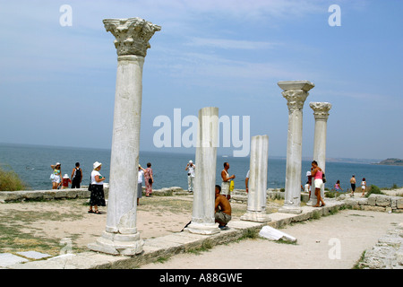 Ukraine, Krim, 21.07.2002. Chersones Ruinen in der Nähe von Sewastopol Stockfoto