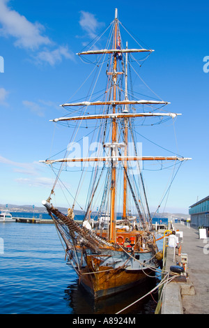 Historischer Großsegler im Hafen von Hobart Stockfoto