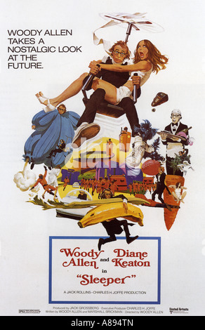 Schläfer Plakat für 1973 UA film mit Woody Allen und Diane Keaton Stockfoto